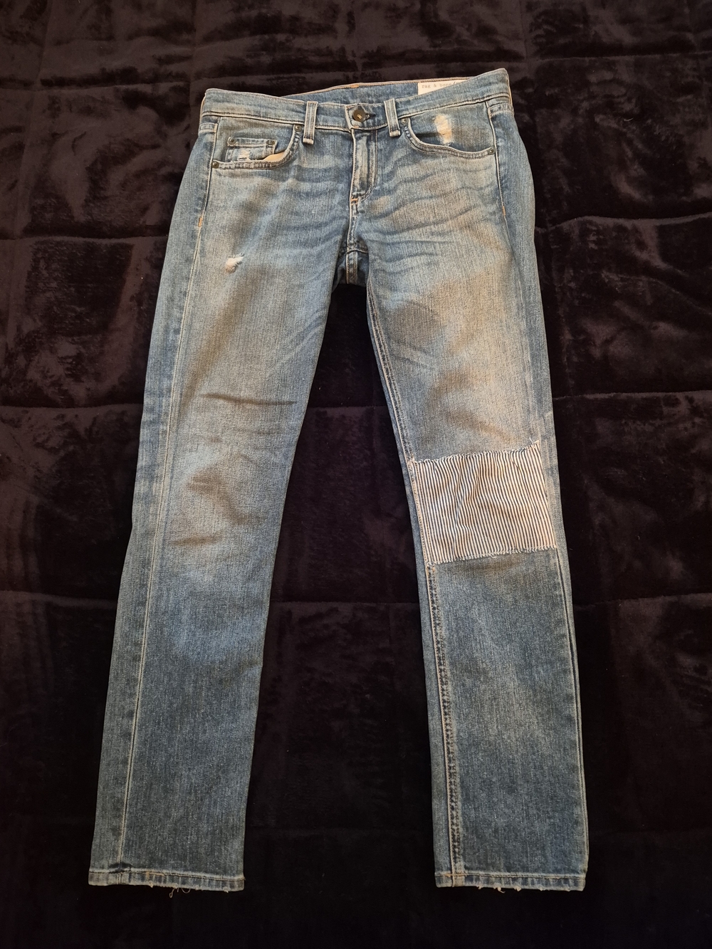 Rag & Bone Tomboy Patchwork Cropped Jeans Women's Size 25
